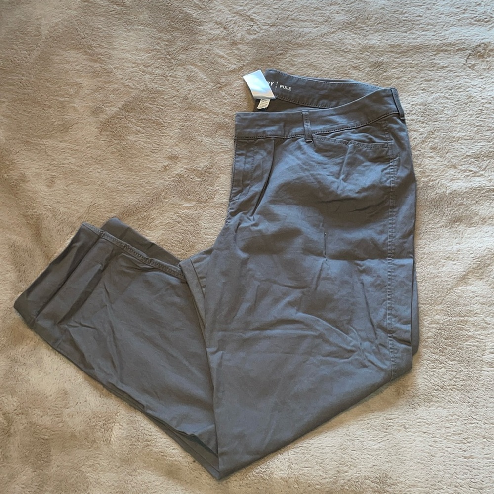 Grey old navy pixie pants size 14 regular 97% cotton